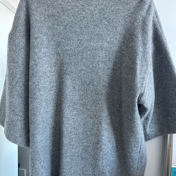 Michael Kors sweater coat with black leather detailing. - Picture 3 of 4